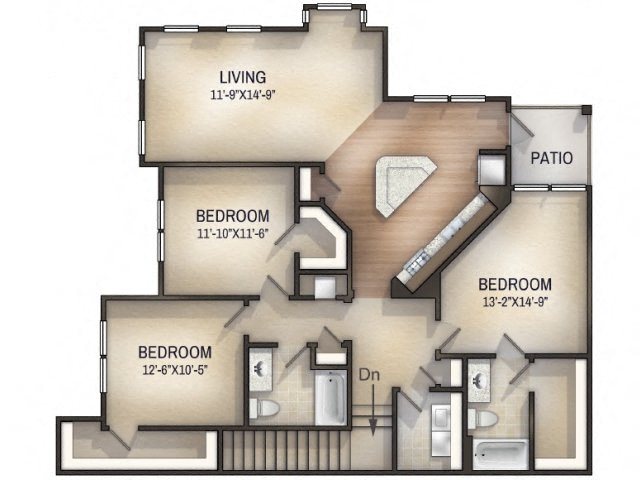 Herringbone II Unfurnished Floor Plan Herringbone II Unfurnished Floor Plan at Tattersall Chesapeake, Chesapeake, 23322